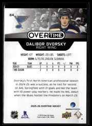 2025-26 Upper Deck Overtime Hockey Overtime Rookie #84 Dalibor Dvorsky (2)