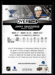 2025-26 Upper Deck Overtime Hockey Overtime Rookie #87 Jimmy Snuggerud (2)