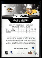 2025-26 Upper Deck Overtime Hockey Overtime Rookie #80 Joakim Kemell (2)