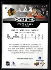 2025-26 Upper Deck Overtime Hockey Overtime Rookie #77 Colton Dach (2)