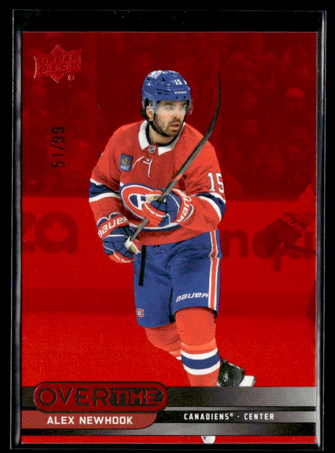 2025-26 Upper Deck Overtime Hockey Red Foil #4 Alex Newhook /99