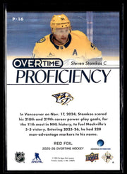 2025-26 UD Overtime Hockey Overtime Proficiency Red Foil Steven Stamkos /99 (2)