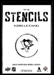 2026-27 Upper Deck Series 1 Hockey Stencils #ST-99 Kris Letang (2)