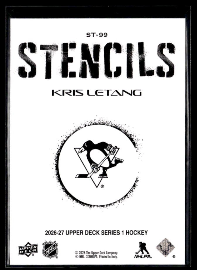 2026-27 Upper Deck Series 1 Hockey Stencils #ST-99 Kris Letang (2)