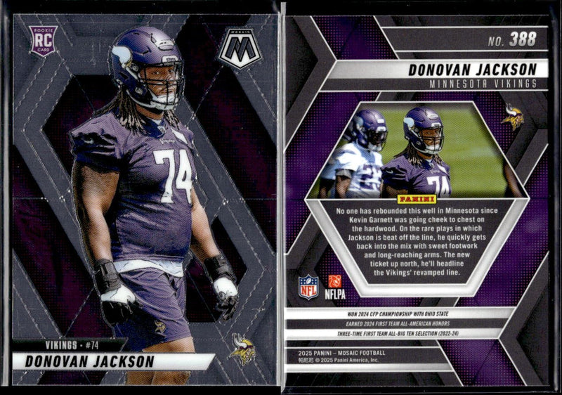 2025 Panini Mosaic Football #388 Donovan Jackson RC