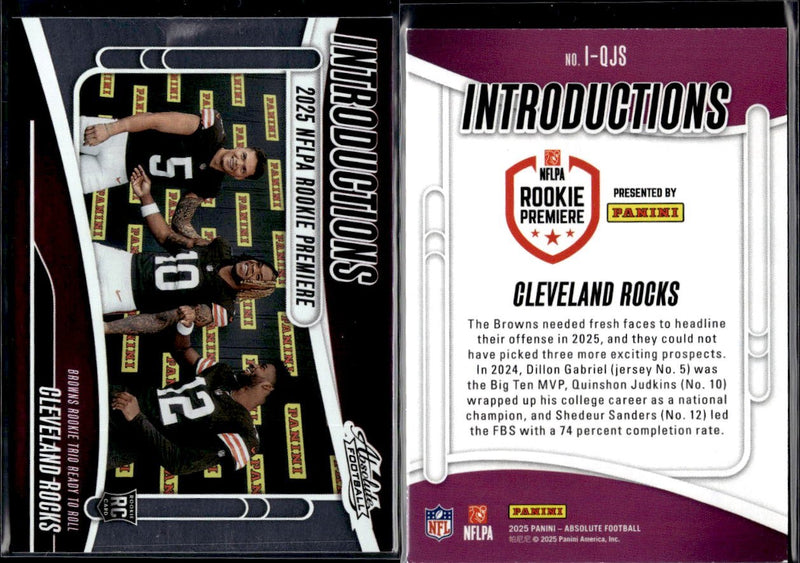 2025 Panini Absolute Introductions #I-QJS Gabriel / Judkins / Sanders RC