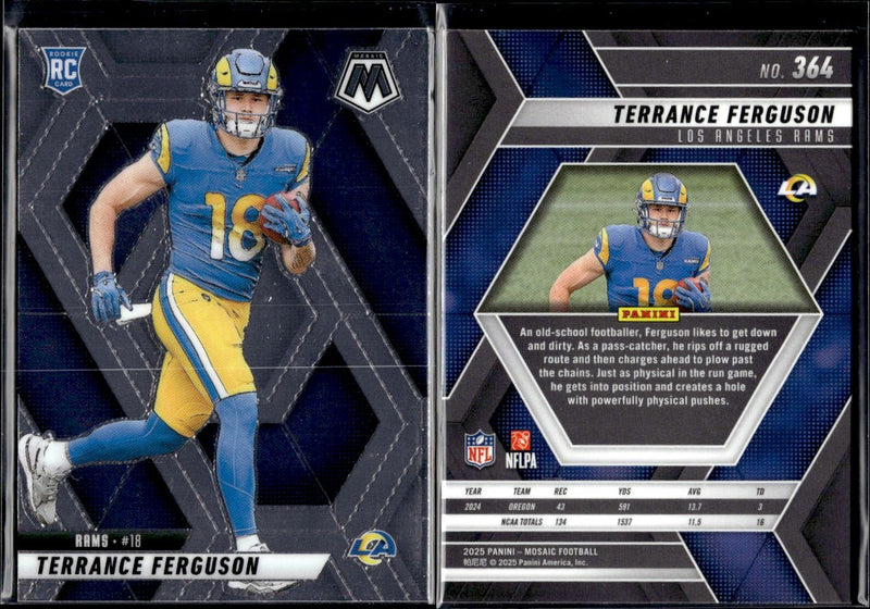 2025 Panini Mosaic Football #364 Terrance Ferguson RC