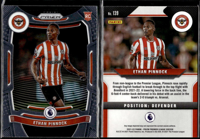 2021-22 Panini Prizm Premier League Soccer #139 Ethan Pinnock RC