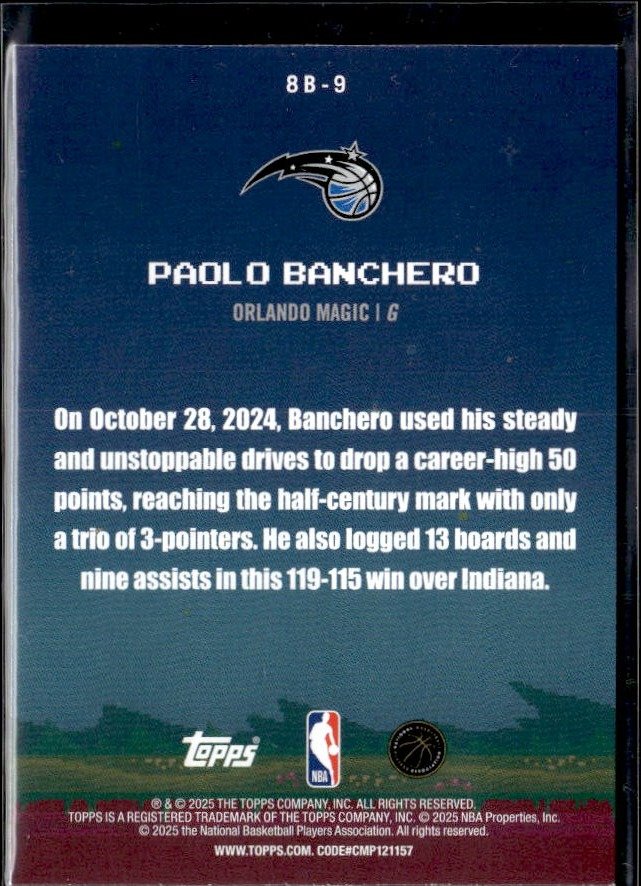 2024-25 Topps 8-Bit Ballers Basketball 8-Bit Ballers #8B-9 Paolo Banchero (2)