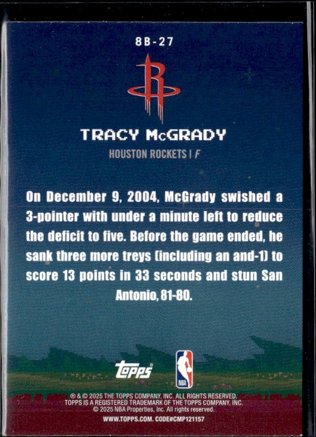 2024-25 Topps 8-Bit Ballers Basketball 8-Bit Ballers #8B-27 Tracy McGrady (2)