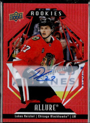 2022-23 Upper Deck Allure Hockey Rookies Red Rainbow Auto Lukas Reichel