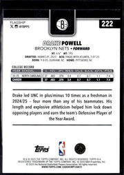 2025-26 Topps Flagship Basketball Base Rookie #222 Drake Powell RC (2)