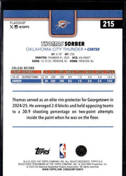 2025-26 Topps Flagship Basketball Rookie Base #215 Thomas Sorber RC (2)