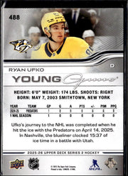 2025-26 Upper Deck Series 2 Hockey Young Guns #488 Ryan Ufko RC (2)