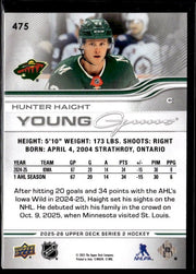 2025-26 Upper Deck Series 2 Hockey Young Guns #475 Hunter Haight RC (2)
