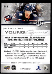 2025-26 Upper Deck Series 2 Hockey Young Guns #493 Jack Williams RC (2)