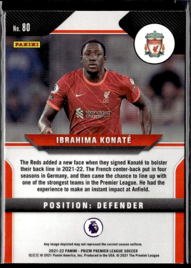 2021-22 Panini Prizm Premier League Soccer Base Rookie #80 Ibrahima Konaté RC (2)
