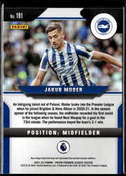 2021-22 Panini Prizm Premier League Soccer Base Rookie #191 Jakub Moder RC (2)