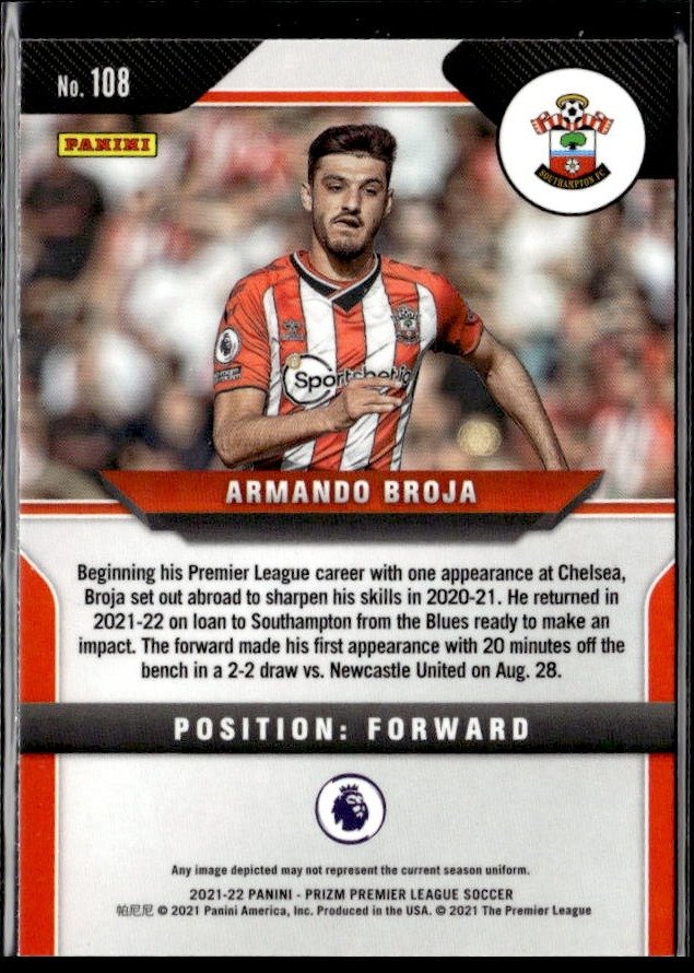 2021-22 Panini Prizm Premier League Soccer Rookie #108 Armando Broja RC (2)