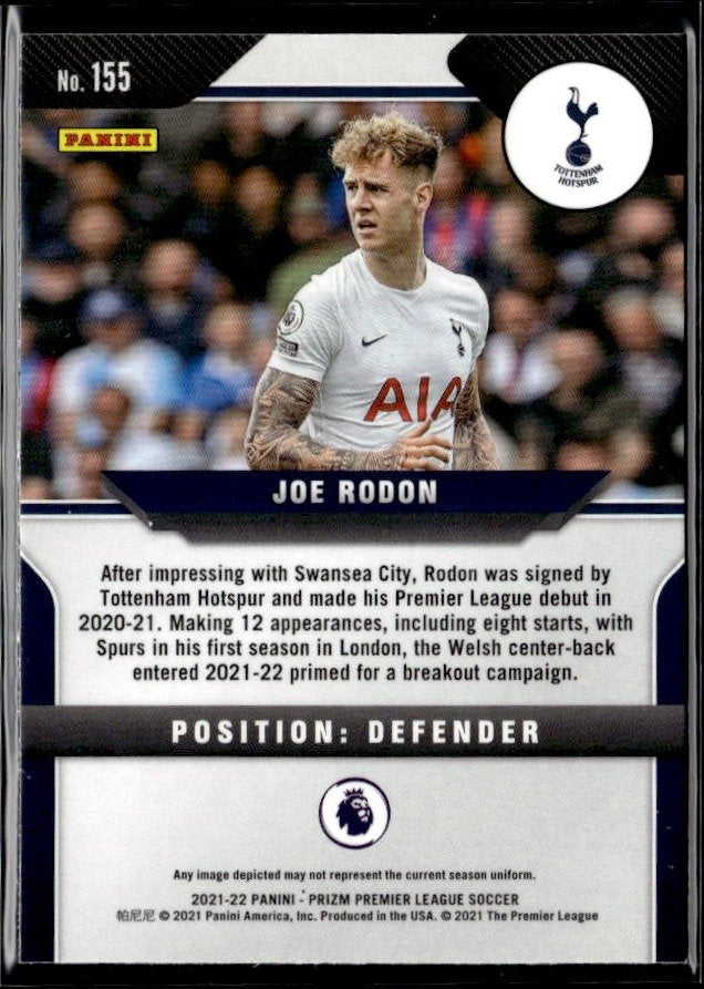 2021-22 Panini Prizm Premier League Soccer Silver Prizm #155 Joe Rodon RC (2)