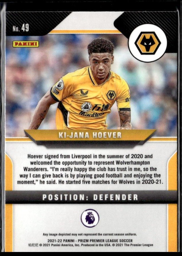 2021-22 Panini Prizm Premier League Soccer Silver Prizm #49 Ki-Jana Hoever (2)