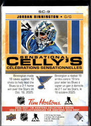 2026-27 UD Tim Hortons Collector's Series Sensational Celly's Jordan Binnington (2)