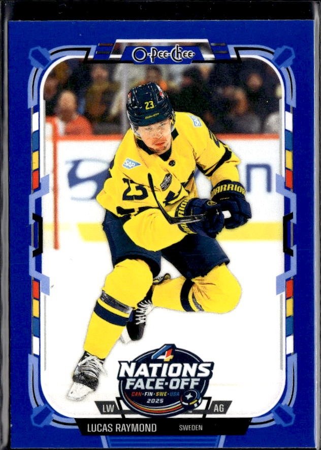 2025-26 O-Pee-Chee Hockey Nations Face-Off Blue #518 Lucas Raymond