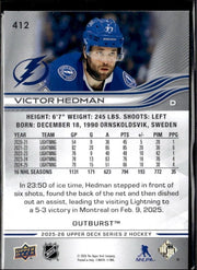 2025-26 Upper Deck Series 2 Hockey Outburst #412 Victor Hedman (2)