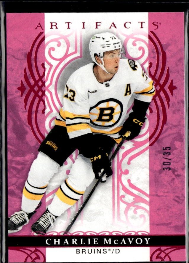 2026-27 Upper Deck Artifacts Hockey Pink #93 Charlie McAvoy /35