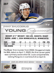 2025-26 Upper Deck Series 1 Hockey Young Guns Rookie #207 Jimmy Snuggerud RC (2)
