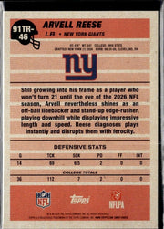 2025 Topps Flagship Football Retro Rookie #91TR-46 Arvell Reese RC (2)