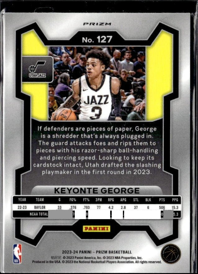 2023-24 Panini Prizm Basketball Red Ice Rookie #127 Keyonte George (2)