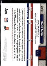 2025 Topps Flagship Football Base Rookie #373 Francis Mauigoa RC (2)