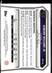 2025 Bowman Bowman U Football Base Rookie #BPP262 Demond Williams Jr. RC (2)