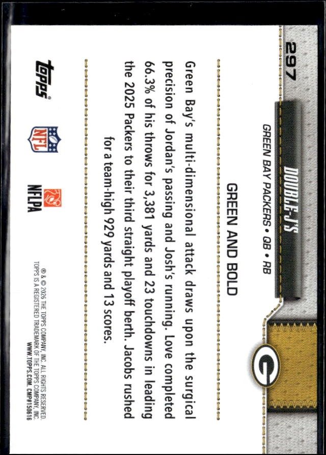 2026 Topps Flagship Football Double J's #297 Quay Walker (2)