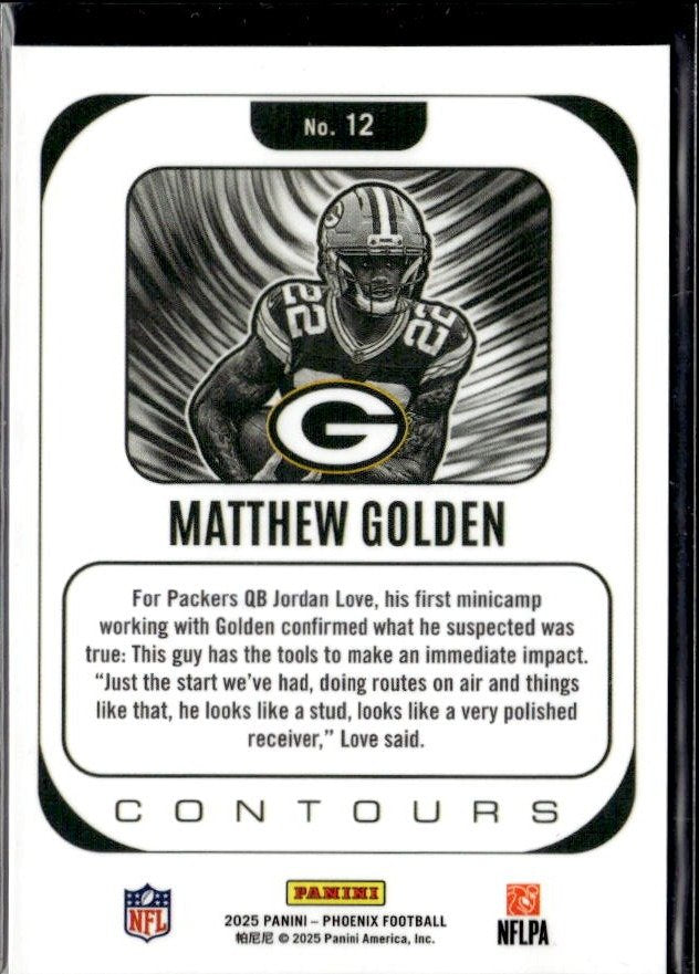 2025 Panini Phoenix Football Contours Refractor Rookie #12 Matthew Golden RC (2)