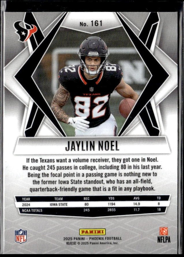 2025 Panini Phoenix Football Rookie Base #161 Jaylin Noel RC (2)