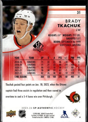 2023-24 Upper Deck SP Authentic Hockey Limited Red #31 Brady Tkachuk (2)