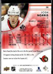 2023-24 Upper Deck SP Authentic Hockey Limited Red #58 Josh Norris (2)