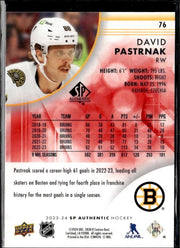 2023-24 Upper Deck SP Authentic Hockey Limited #76 David Pastrnak (2)