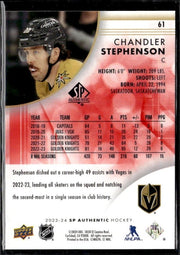 2023-24 Upper Deck SP Authentic Hockey Limited Red #61 Chandler Stephenson (2)