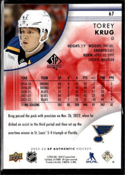 2023-24 Upper Deck SP Authentic Hockey Limited Red #67 Torey Krug (2)