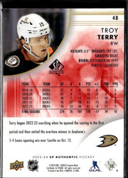 2023-24 Upper Deck SP Authentic Hockey Limited Red #48 Troy Terry (2)