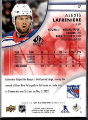 2023-24 Upper Deck SP Authentic Hockey Limited Red #17 Alexis Lafrenière (2)