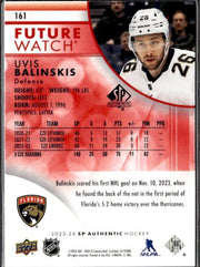 2023-24 Upper Deck SP Authentic Hockey Future Watch R Rookie #161 Uvis Balinskis (2)