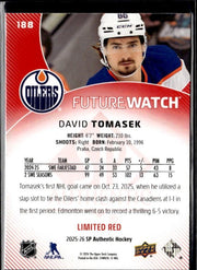 2025-26 SP Authentic SP Authentic Future Watch Limited Limited Red David Tomasek (2)