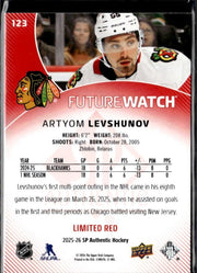 2025-26 SP Authentic SP Authentic Future Watch Limited Red Artyom Levshunov (2)