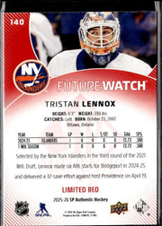 2025-26 SP Authentic SP Authentic Future Watch Limited Red Rookie Tristan Lennox (2)