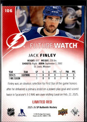 2025-26 SP Authentic SP Authentic Future Watch Limited Limited Red Jack Finley (2)