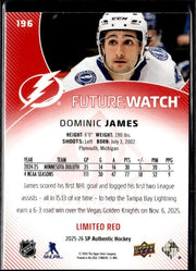 2025-26 SP Authentic SP Authentic Future Watch Limited Red Rookie Dominic James (2)